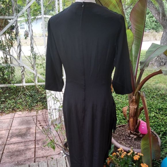 Howard Greer Sz 14 Vtg Cocktail Dress Ruching - Picture 2 of 7